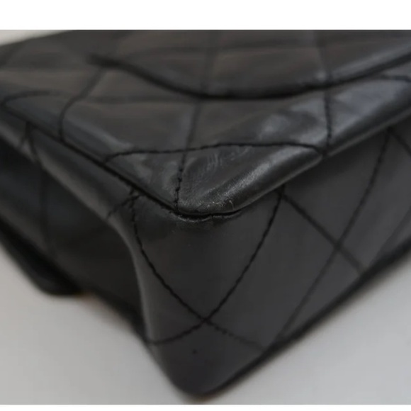 Chanel Vintage Resin Chain CC Flap Bag Quilted So Black Small - Picture 5 of 11